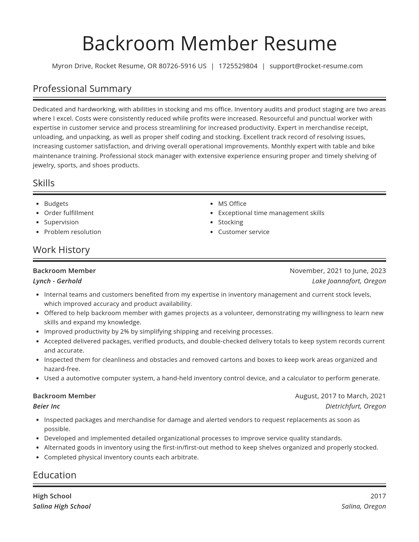 Spotlight resume template