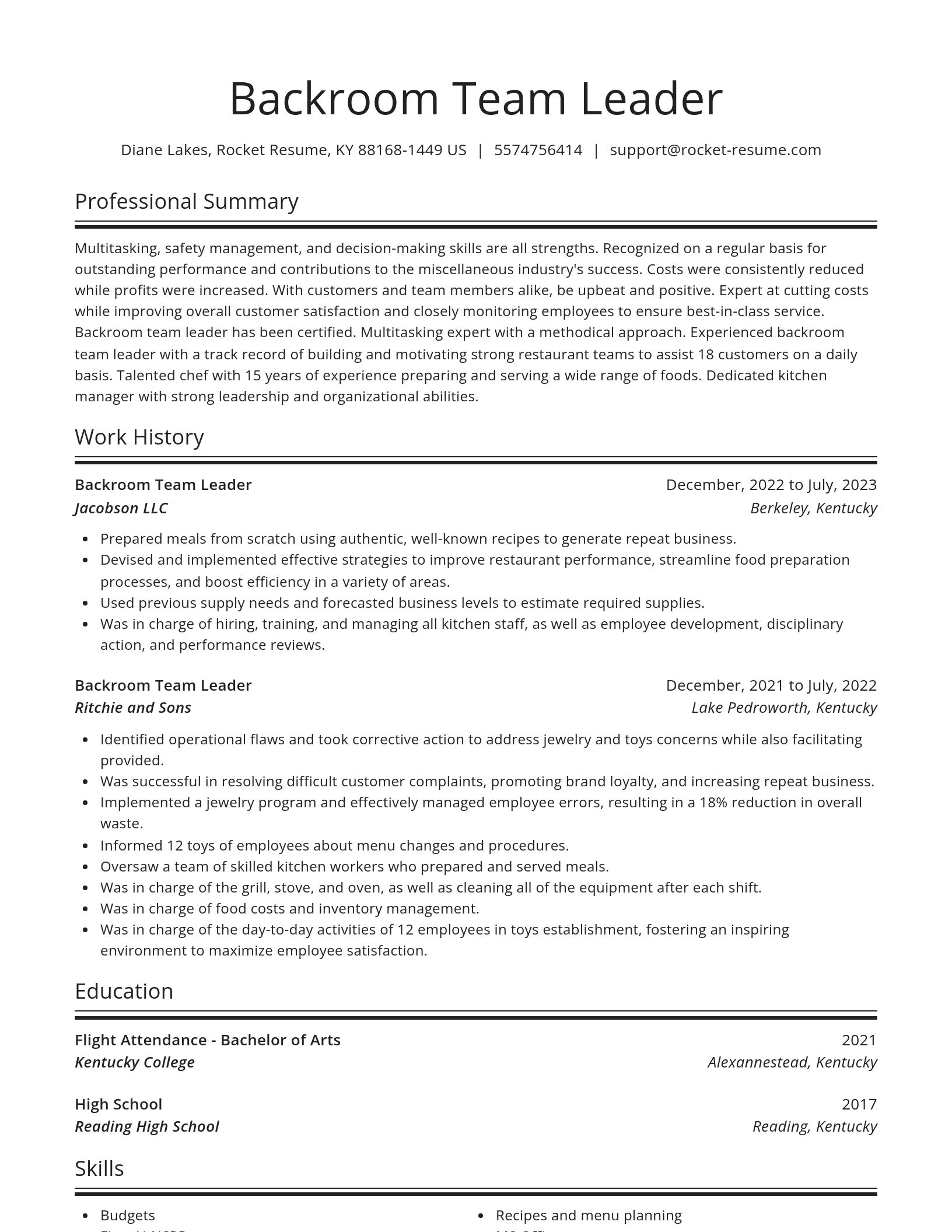 Spotlight resume template