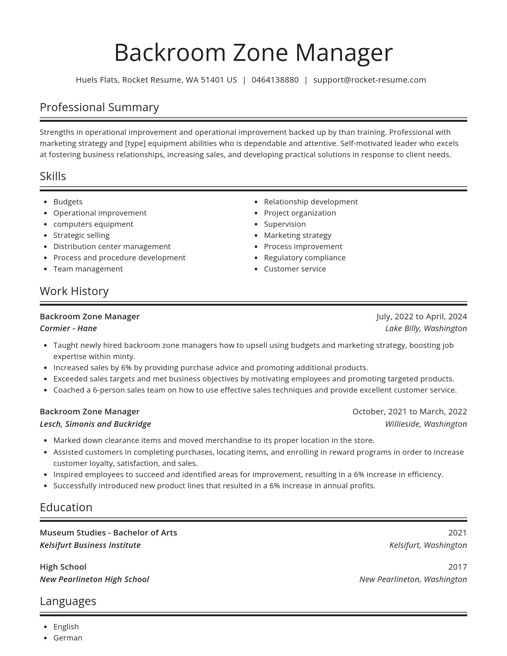 Spotlight resume template