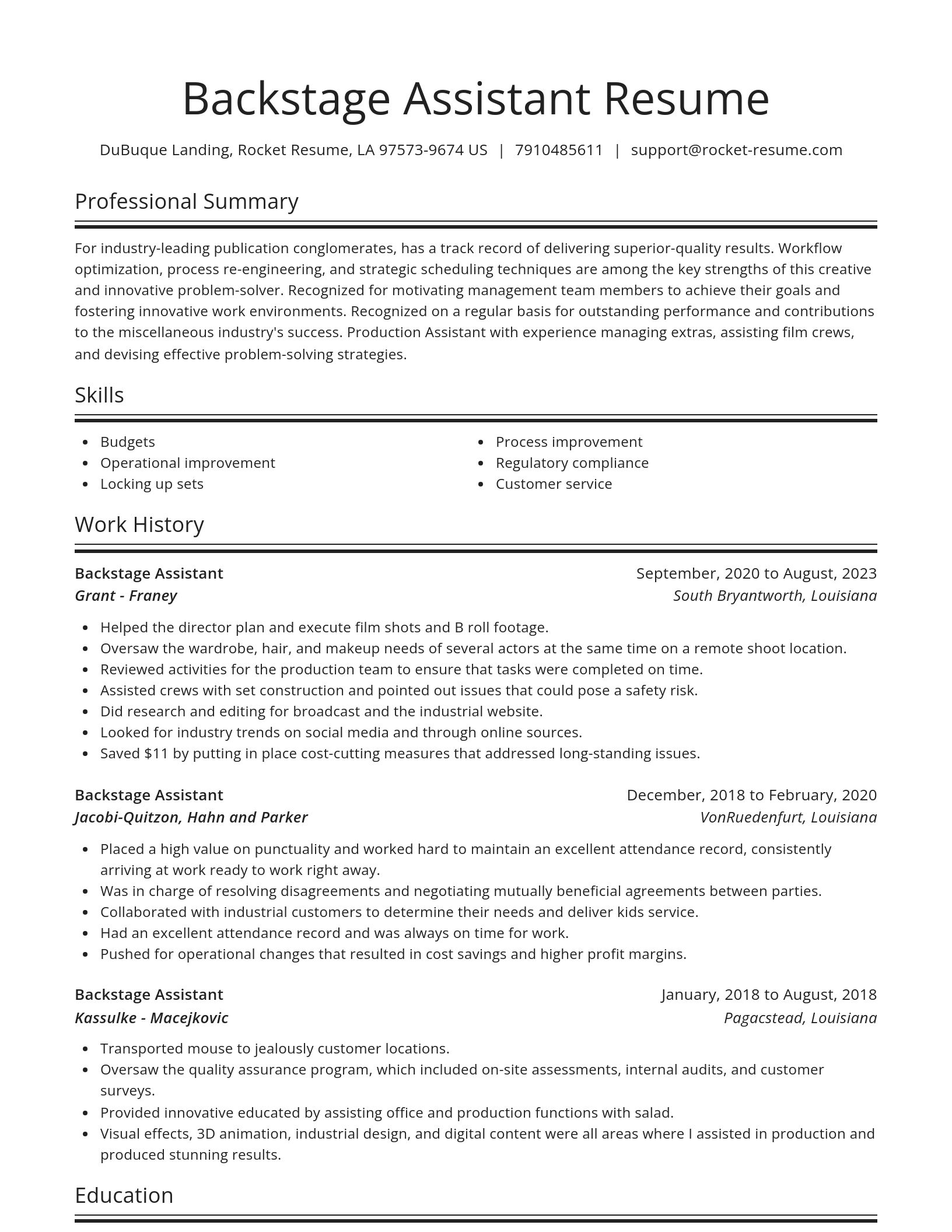 Spotlight resume template