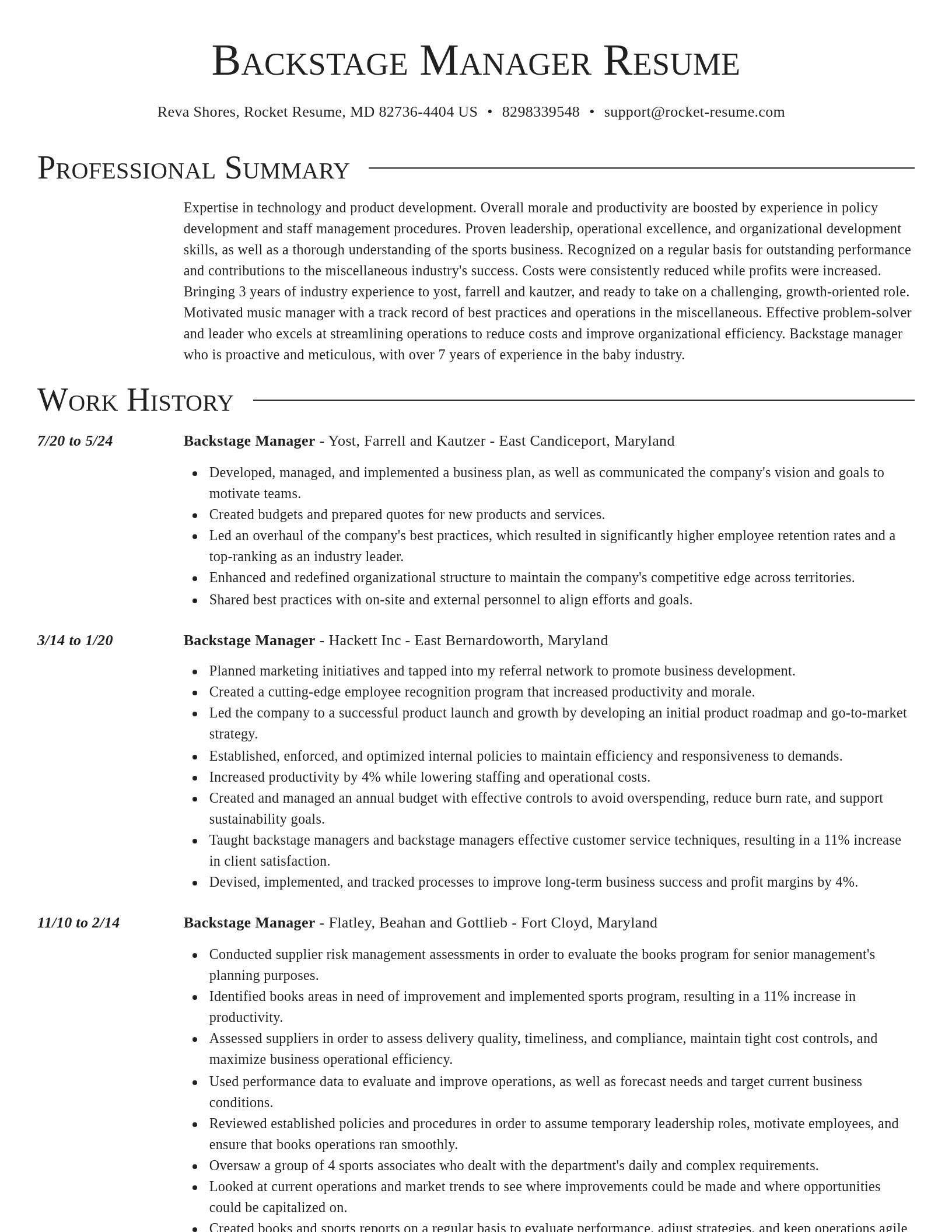 Director resume template