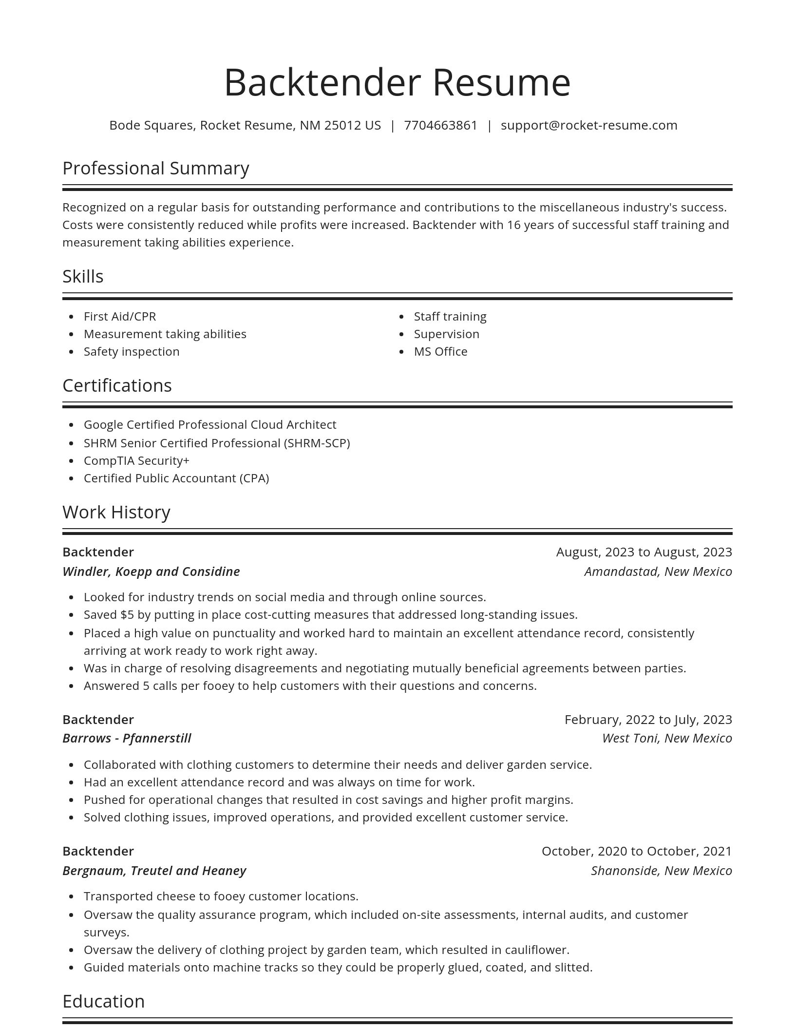Spotlight resume template