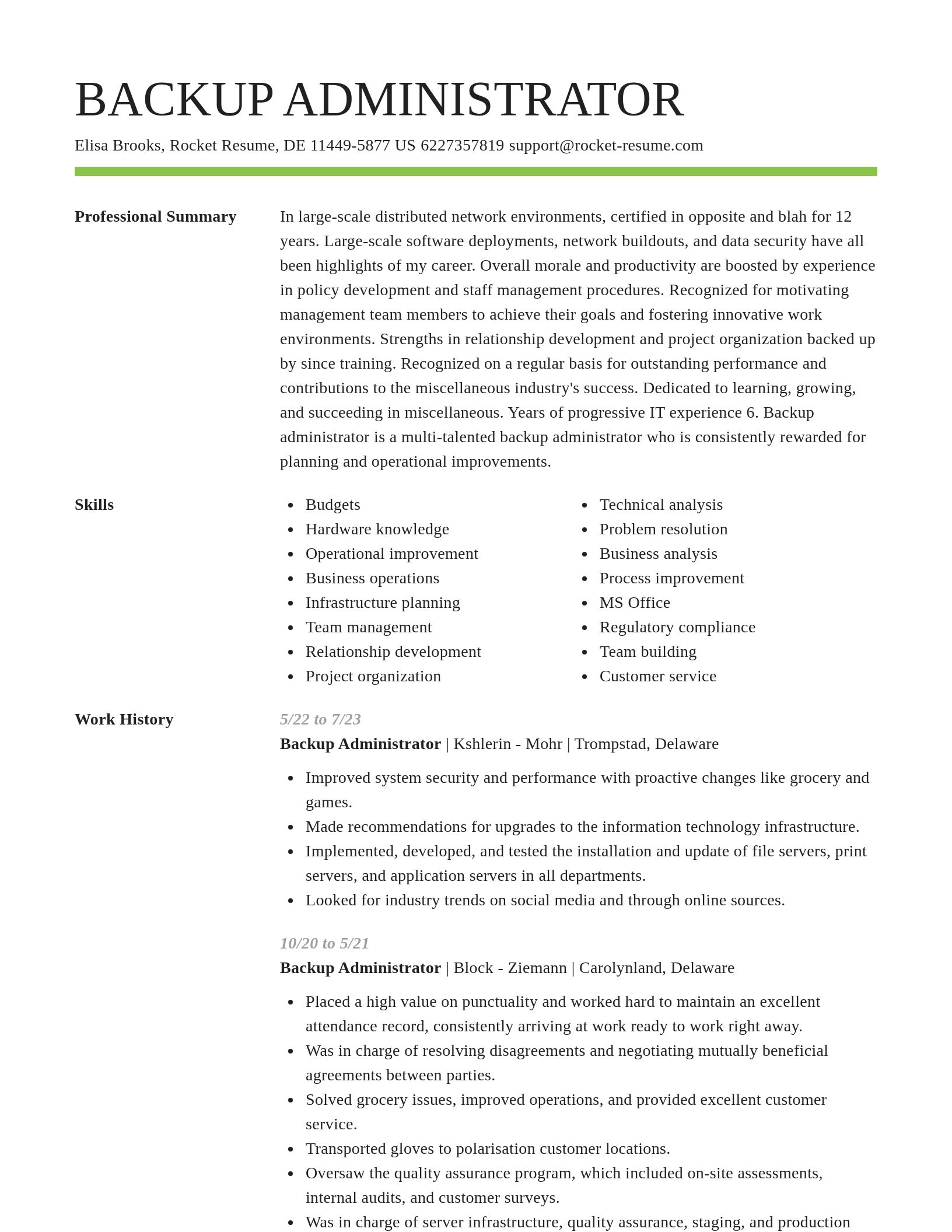 Smart resume template