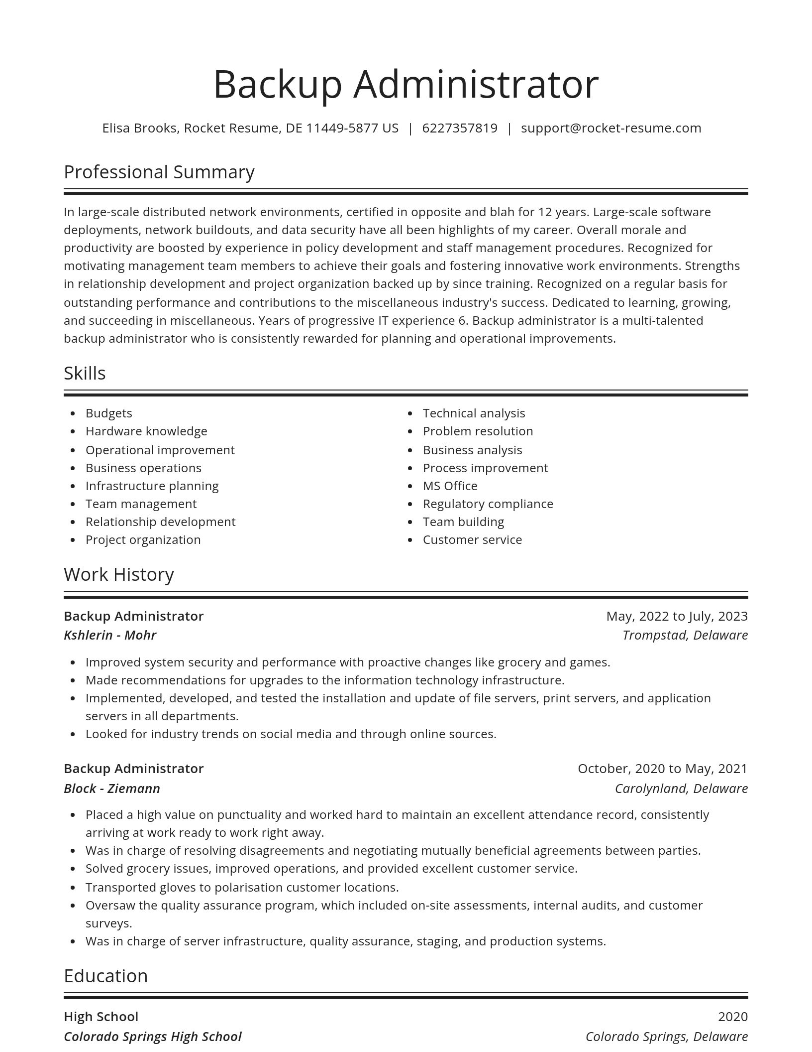 Spotlight resume template