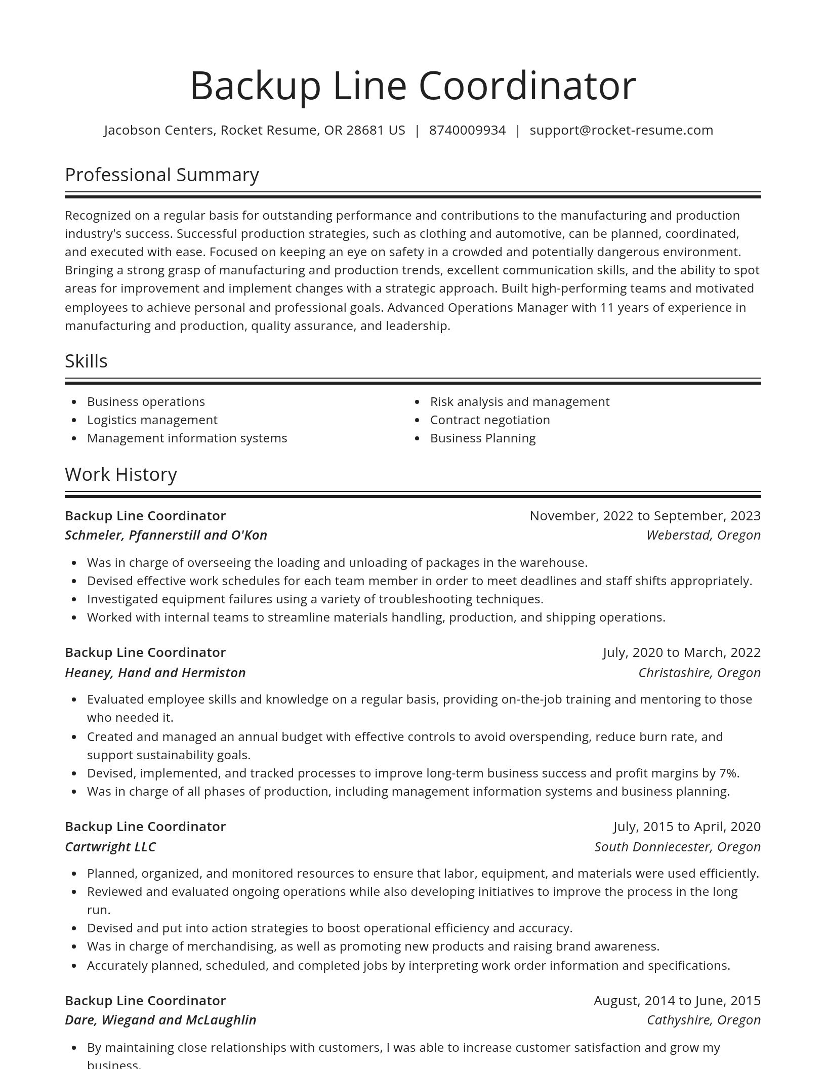 Spotlight resume template