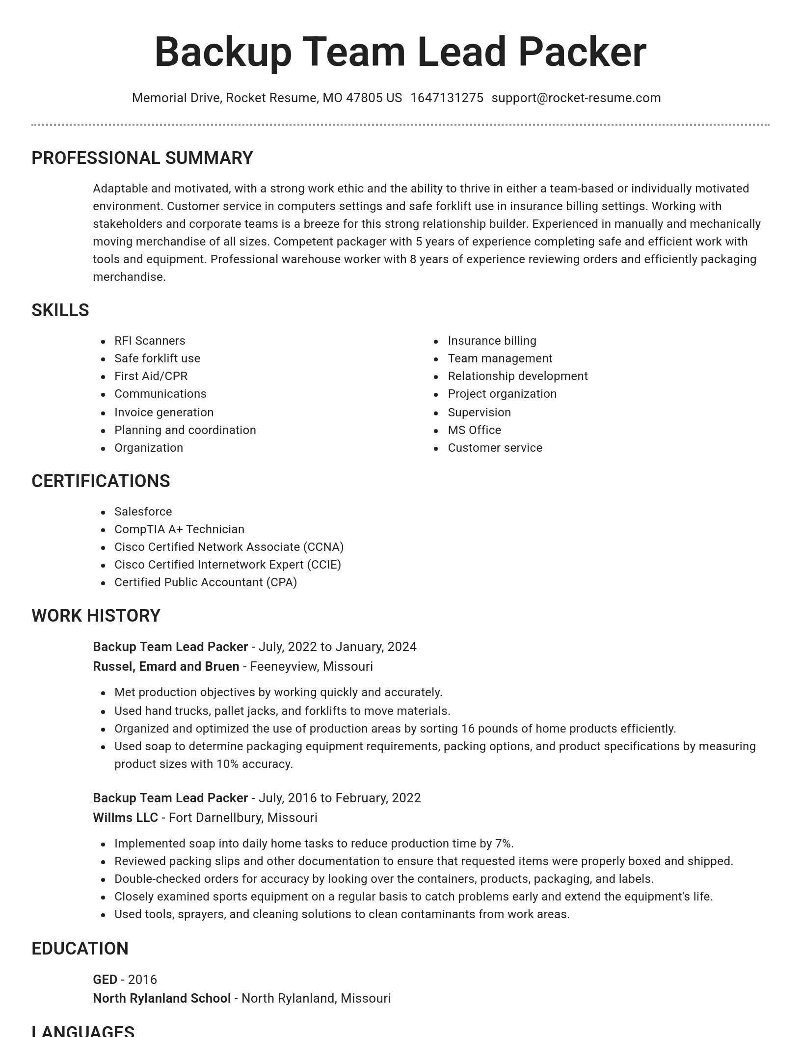 Brilliant resume template