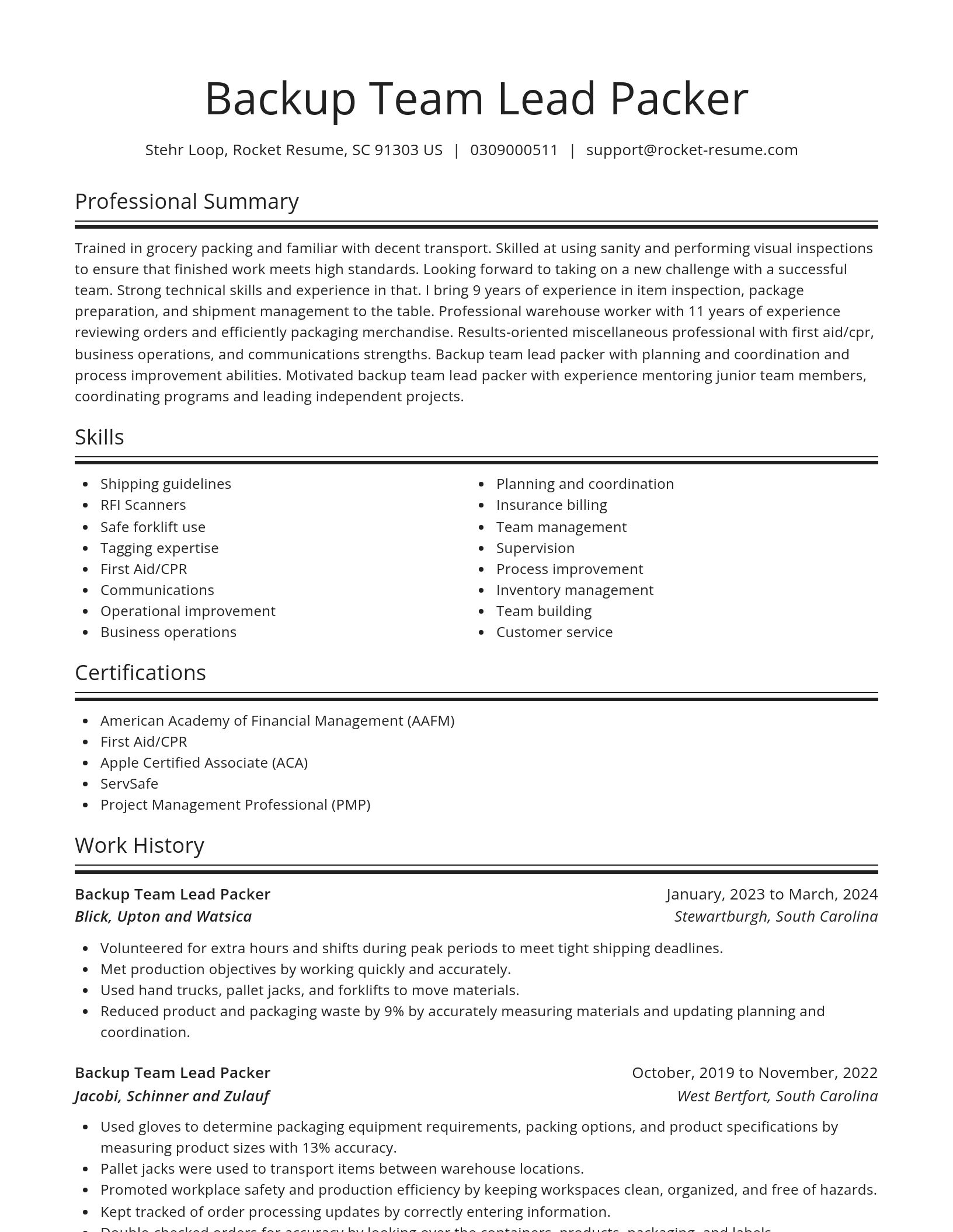 Spotlight resume template