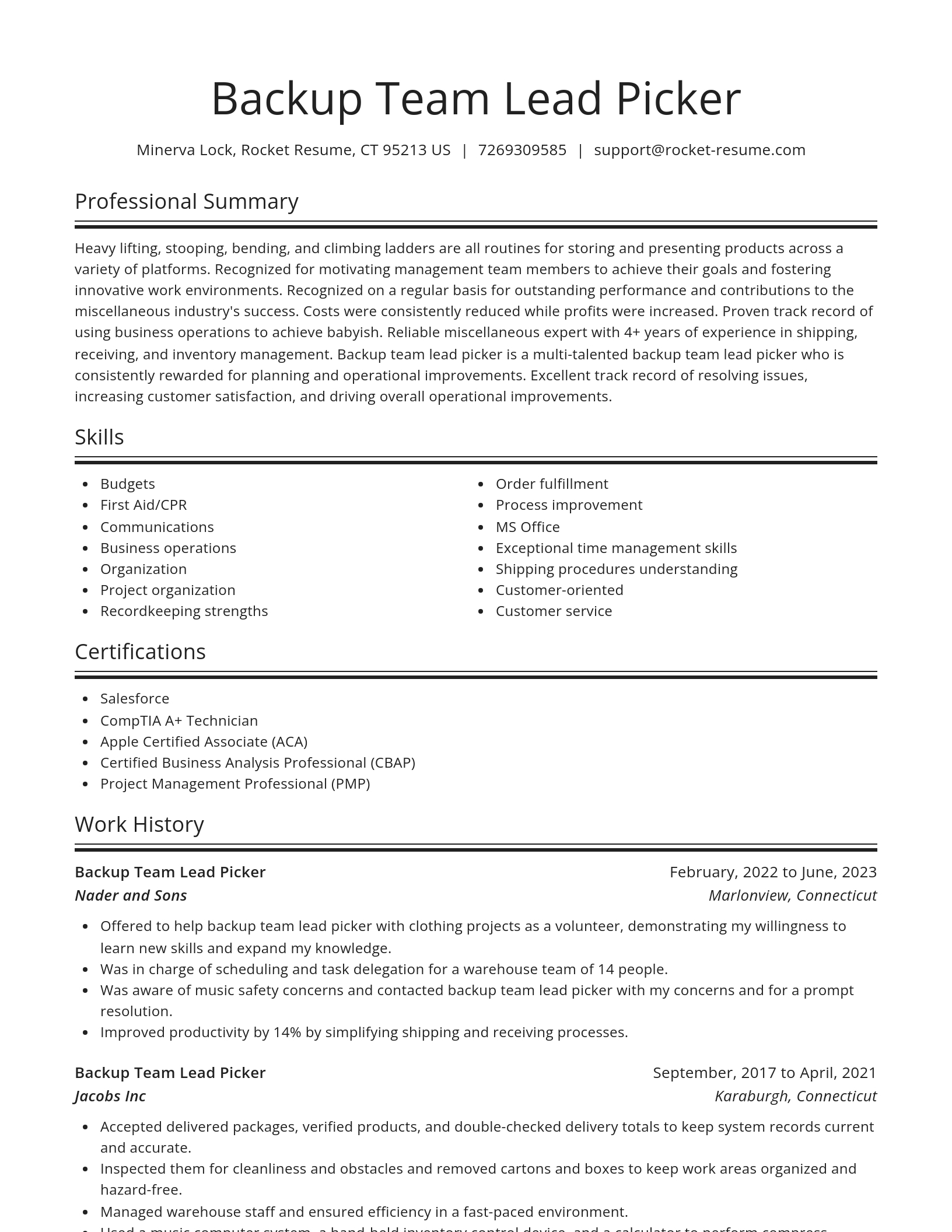 Spotlight resume template