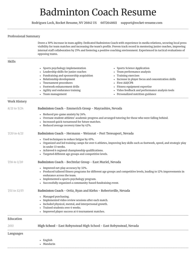 Dignified resume template