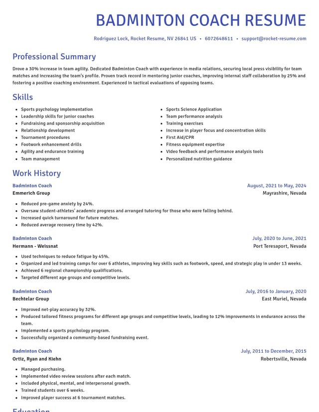 Novel resume template