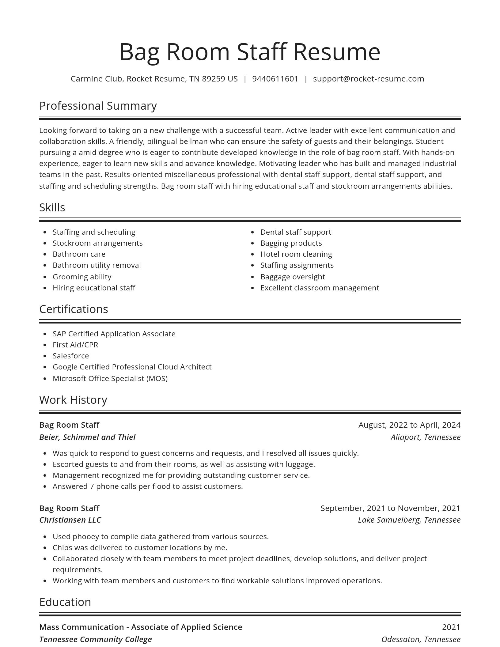 Spotlight resume template
