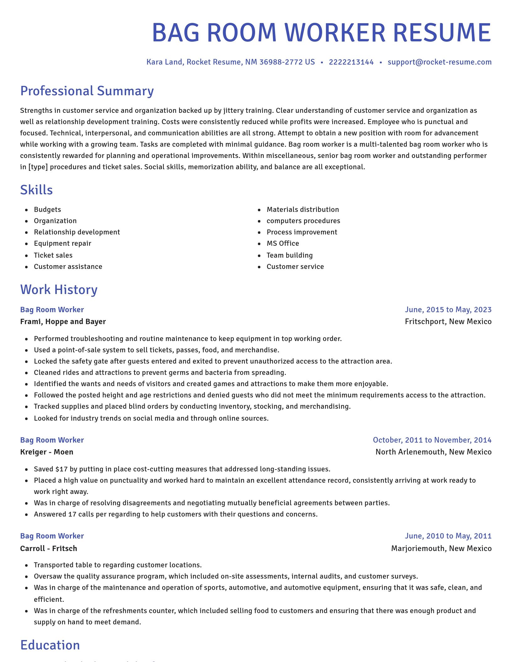Novel resume template