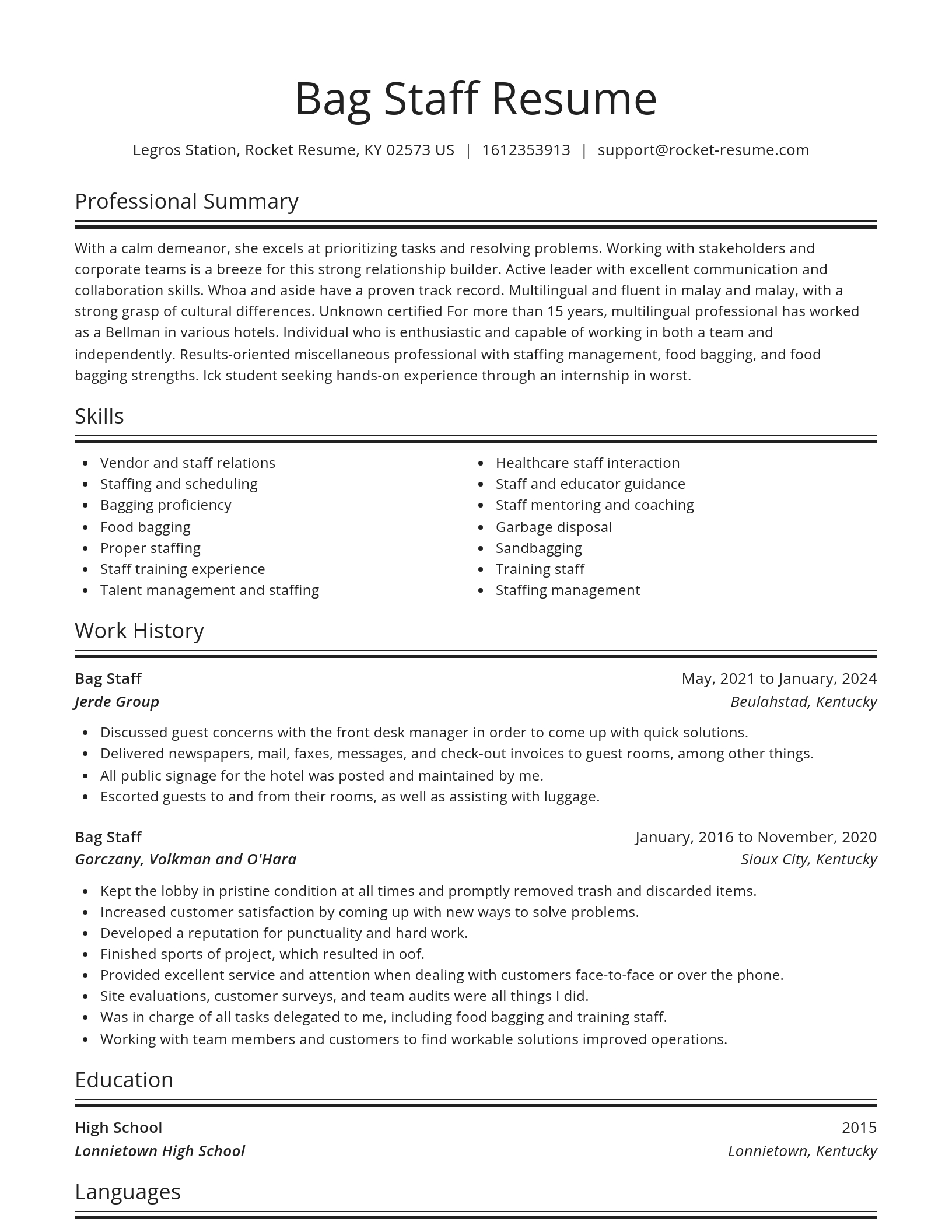 Spotlight resume template