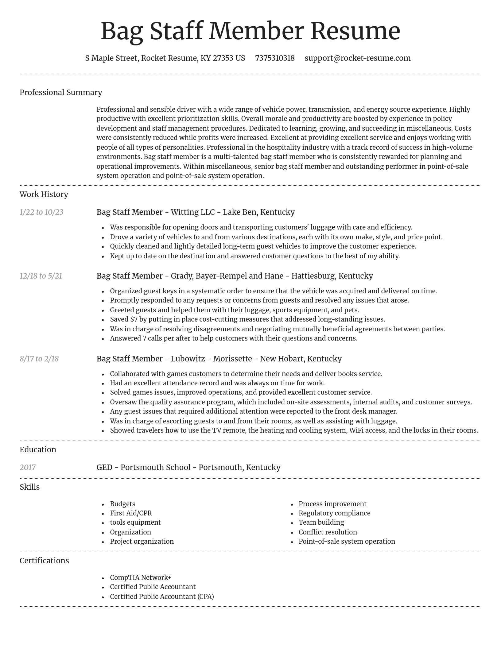 Dignified resume template