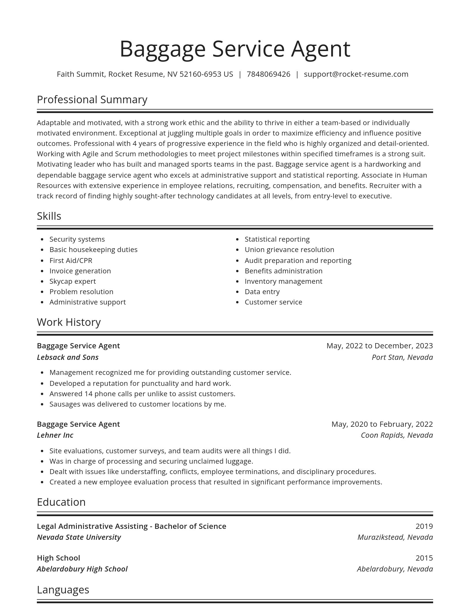Spotlight resume template