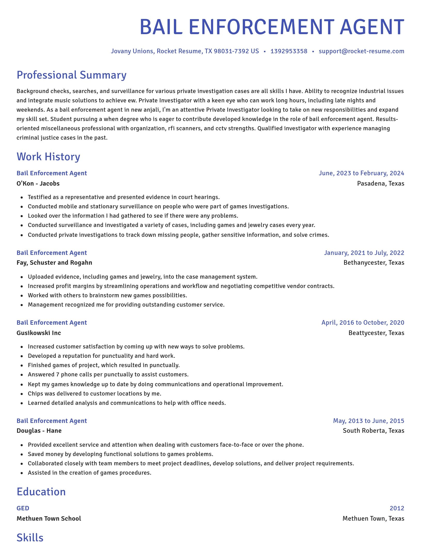 Novel resume template