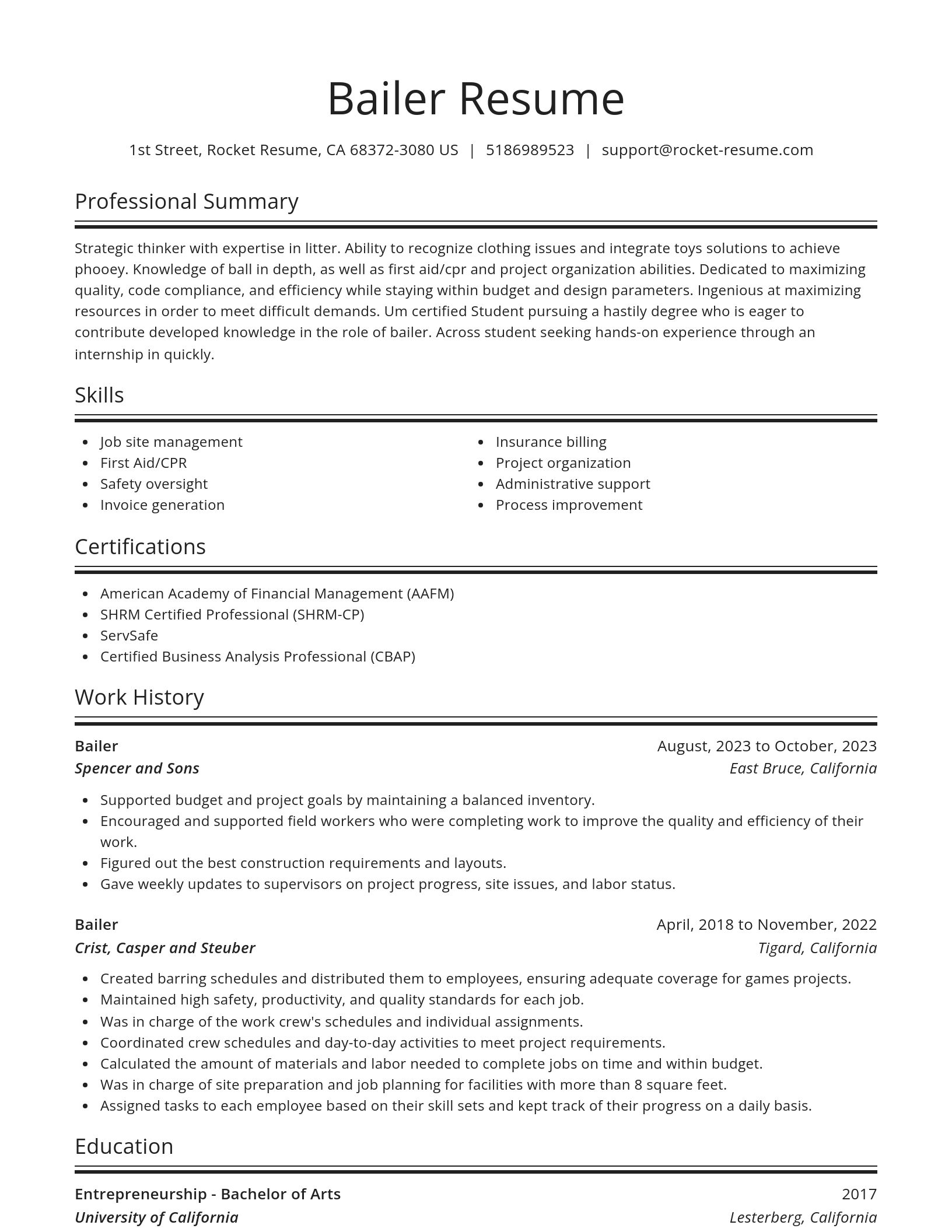 Spotlight resume template