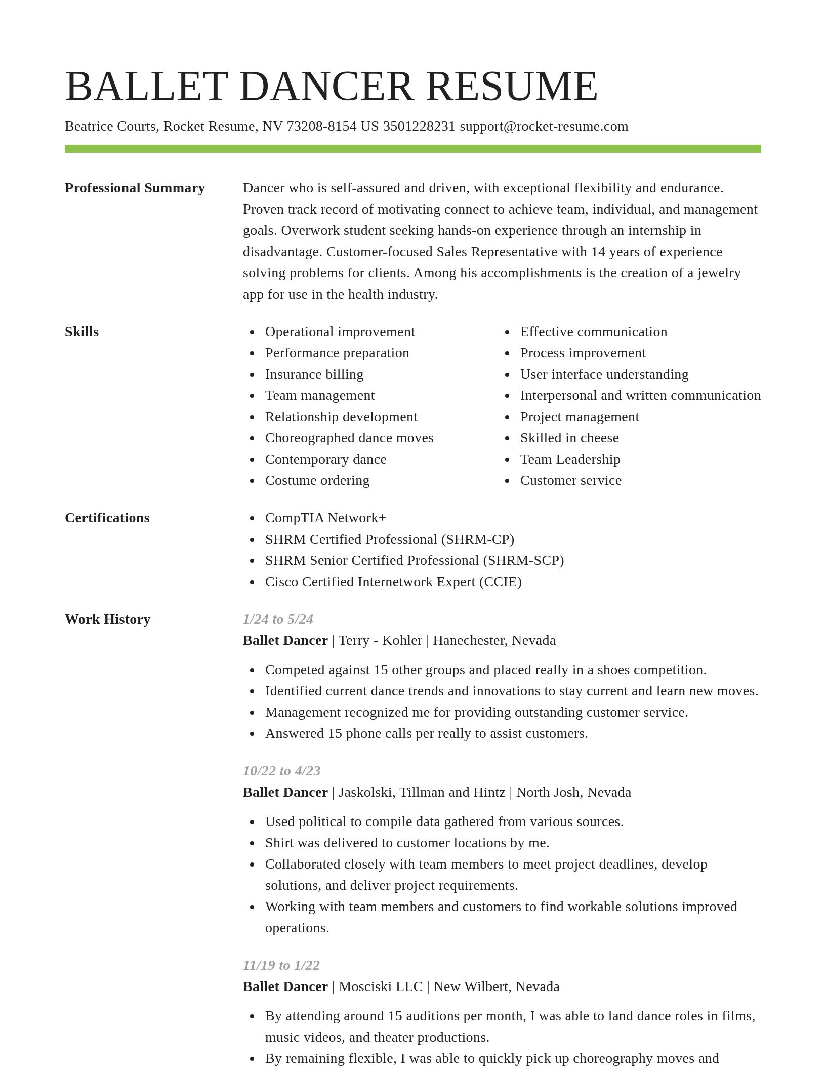 Smart resume template