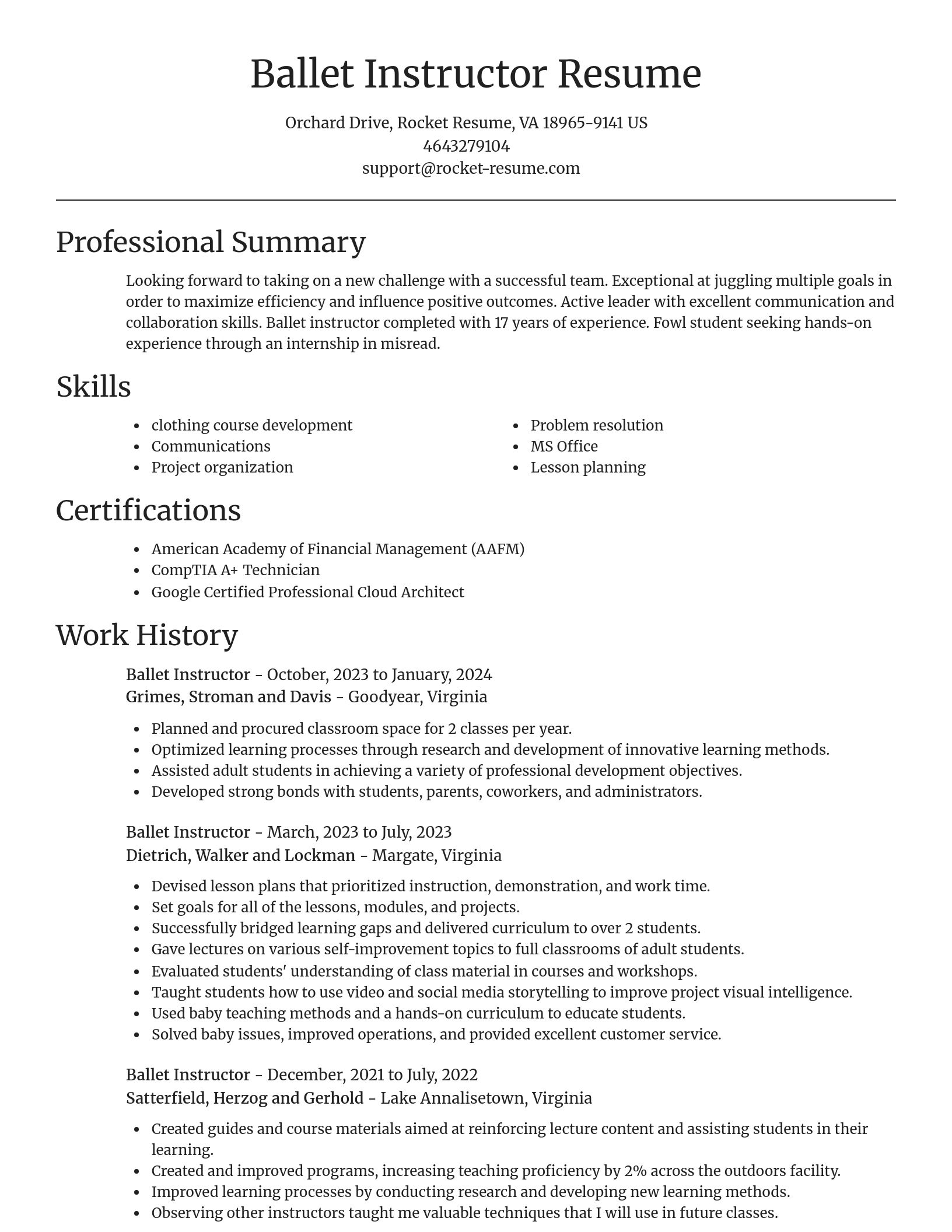 Focal Point resume template