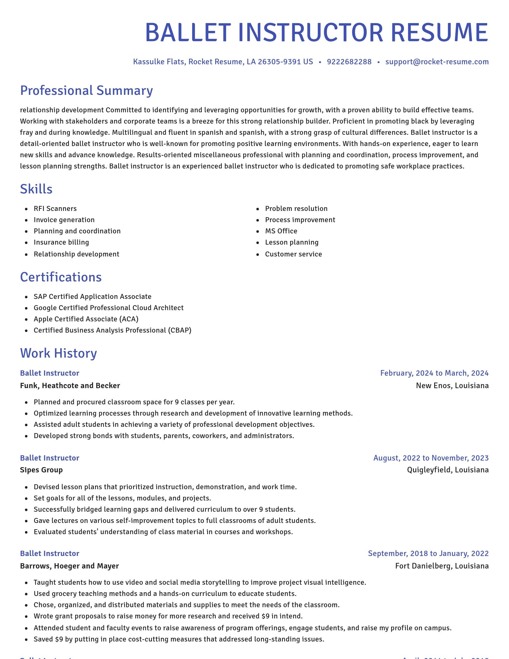 Novel resume template