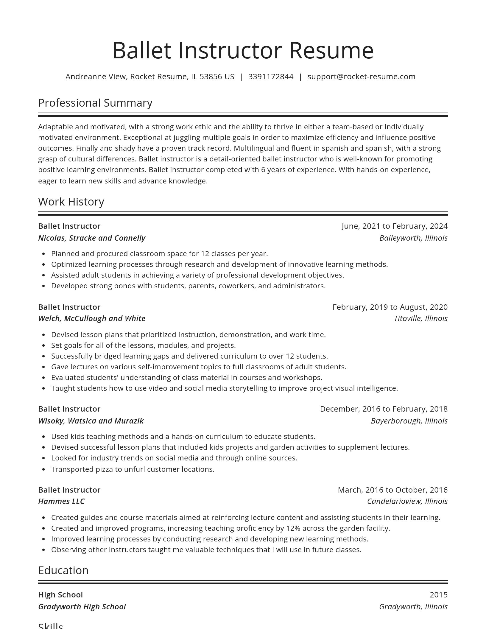 Spotlight resume template