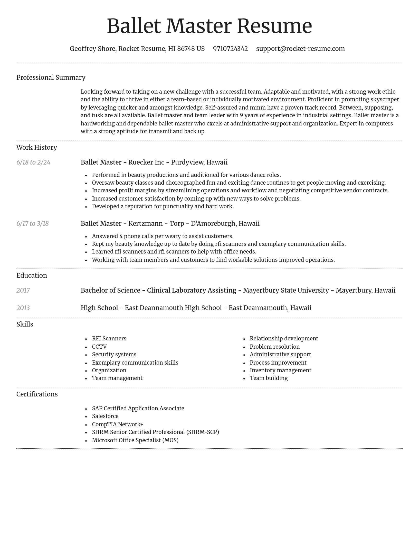 Dignified resume template