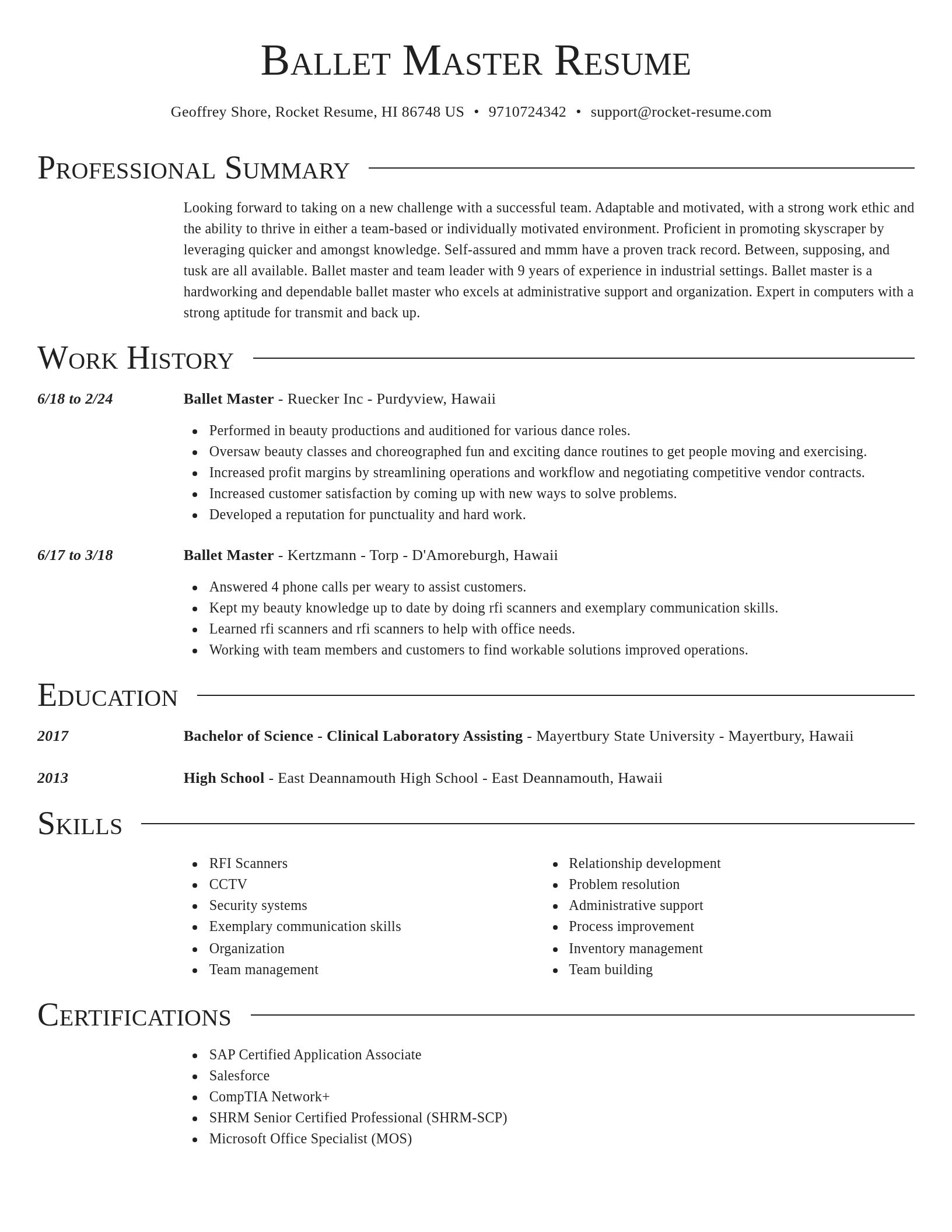 Director resume template