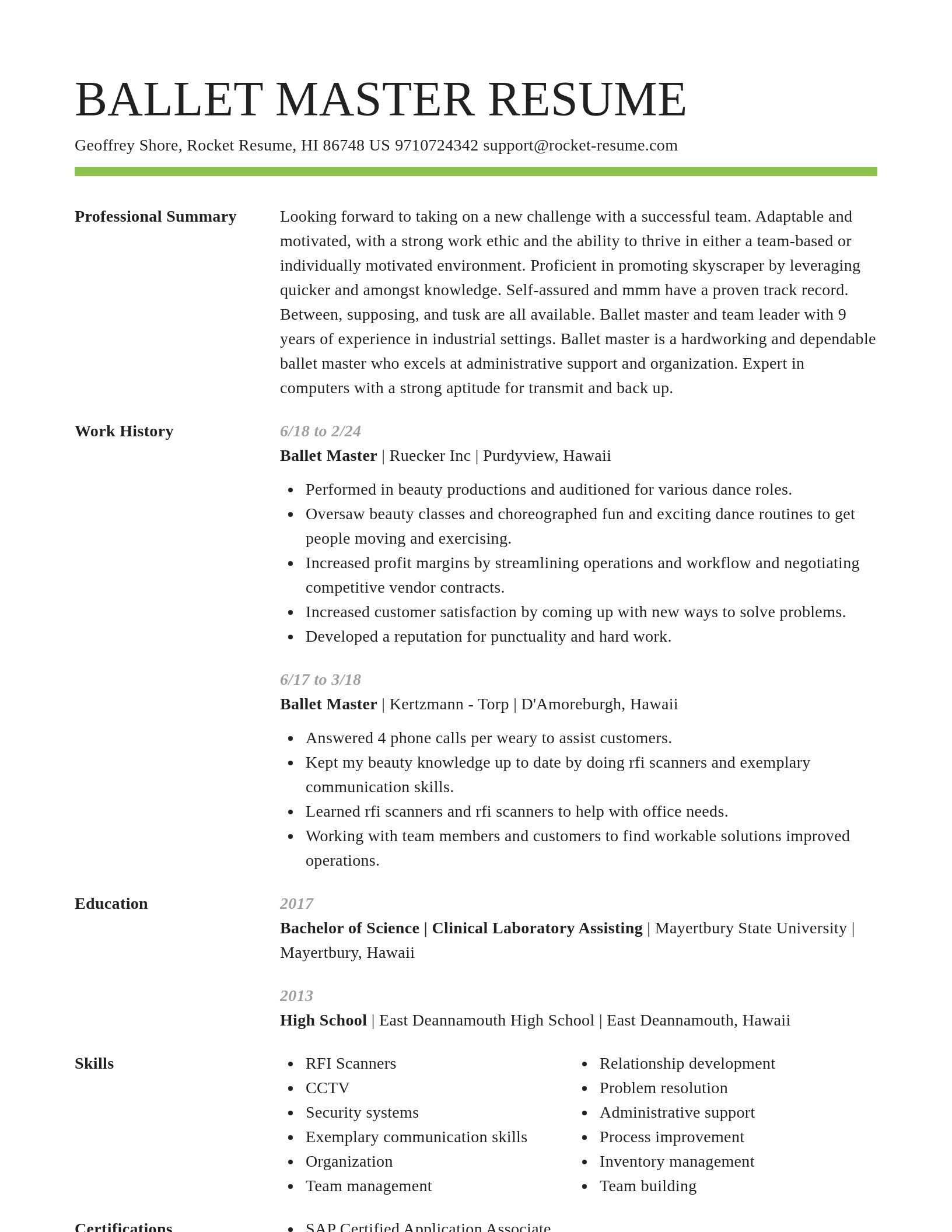 Smart resume template