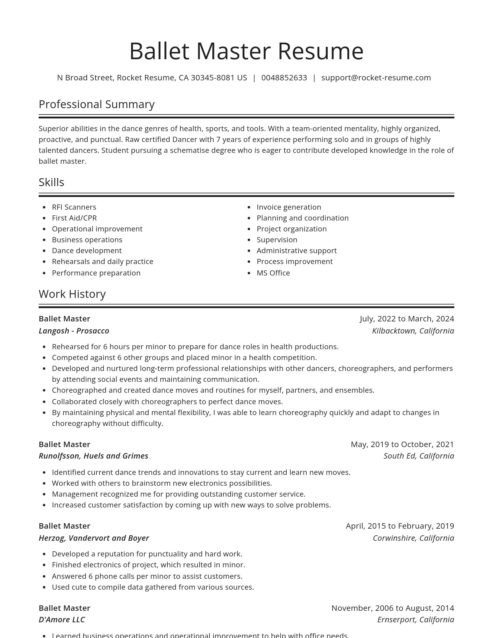 Spotlight resume template