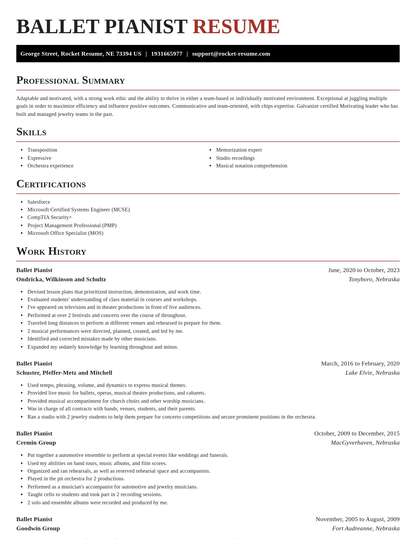 Exquisite resume template