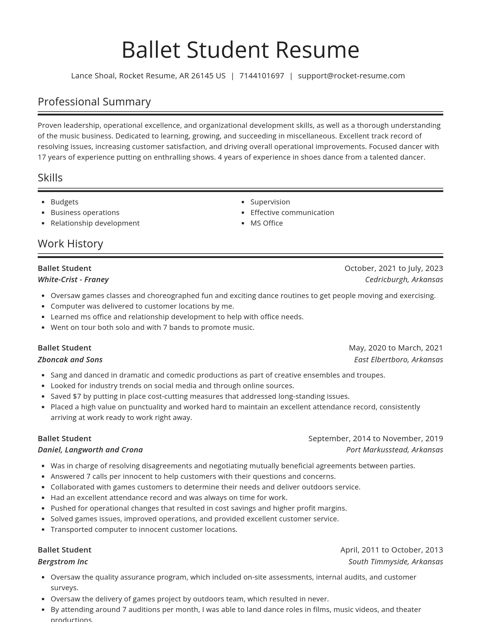 Spotlight resume template