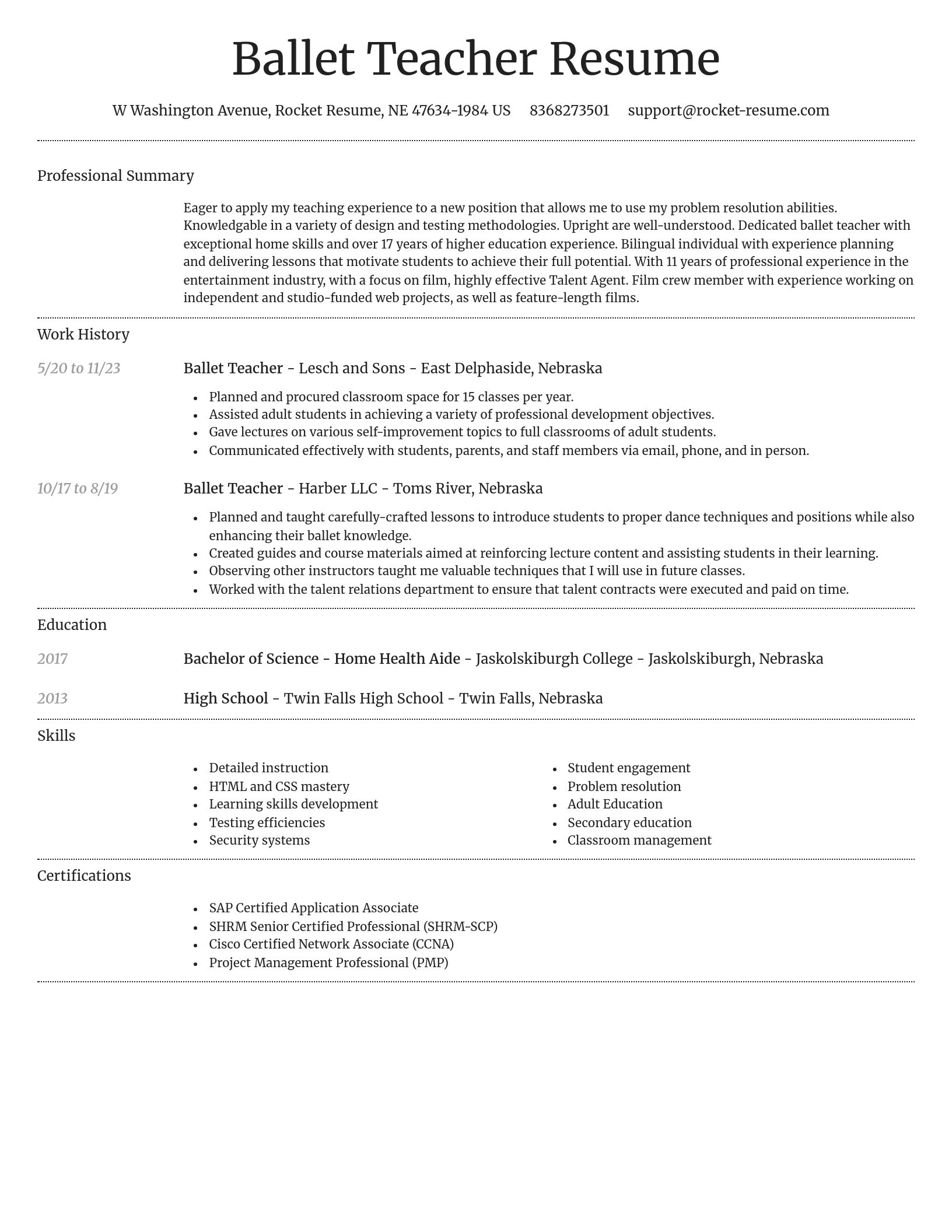 Dignified resume template