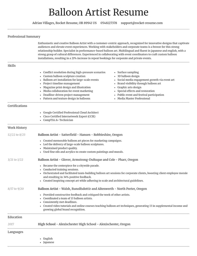 Dignified resume template