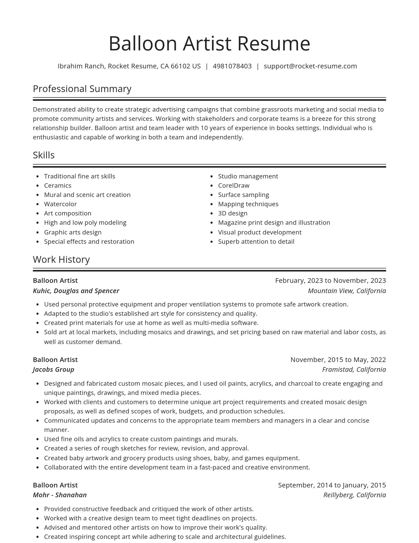 Spotlight resume template