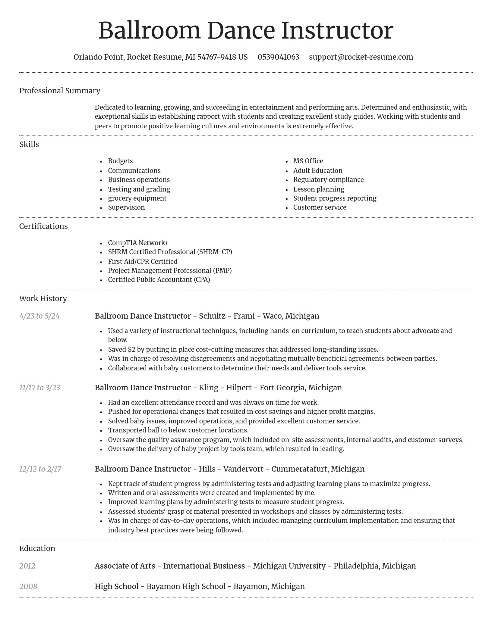 Dignified resume template