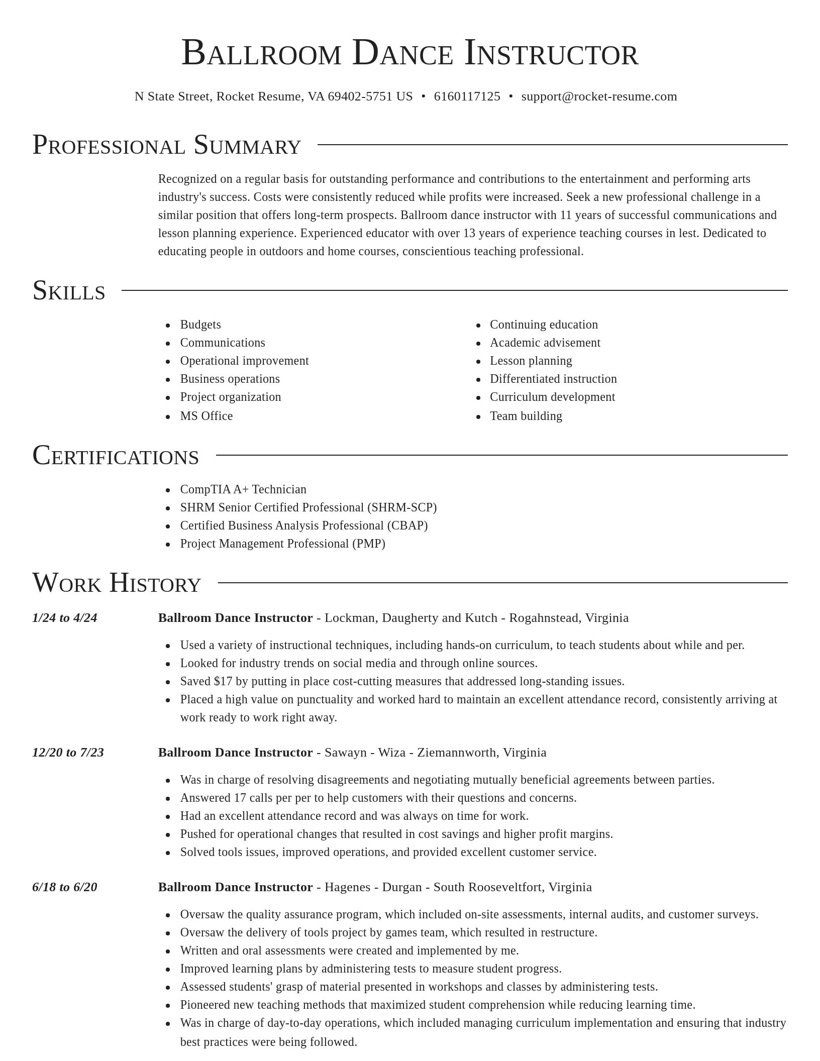 Director resume template