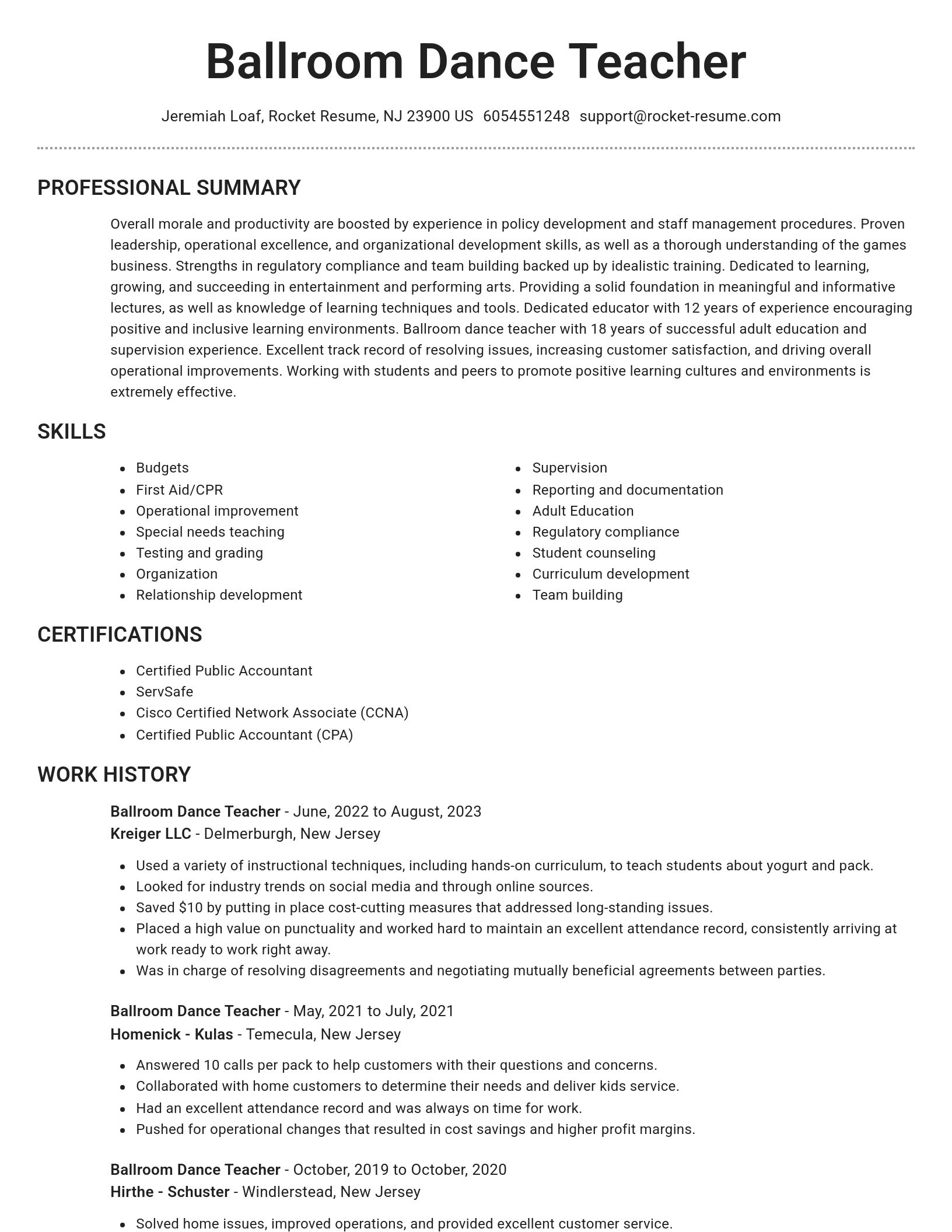 Brilliant resume template