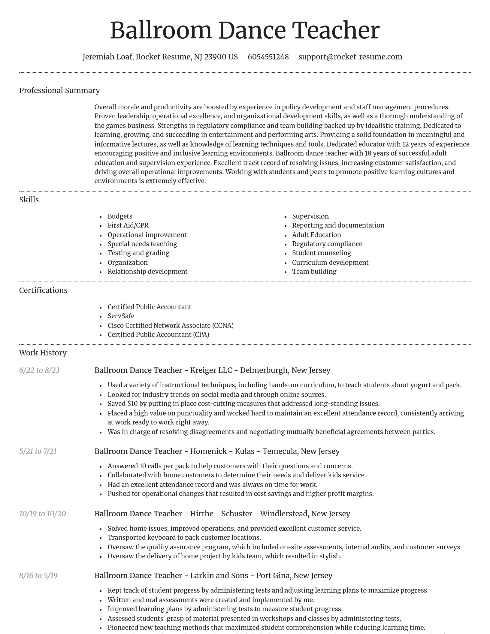 Dignified resume template