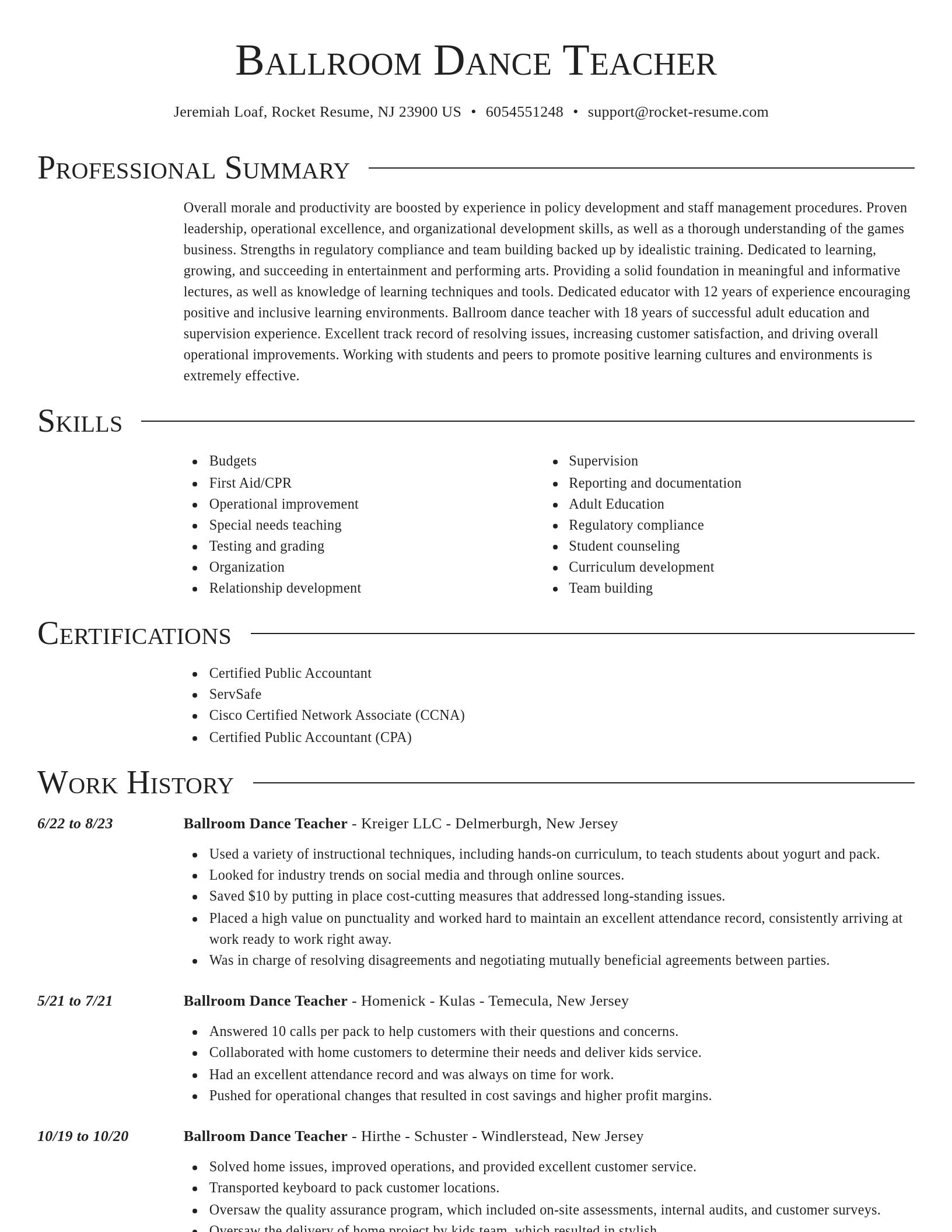 Director resume template