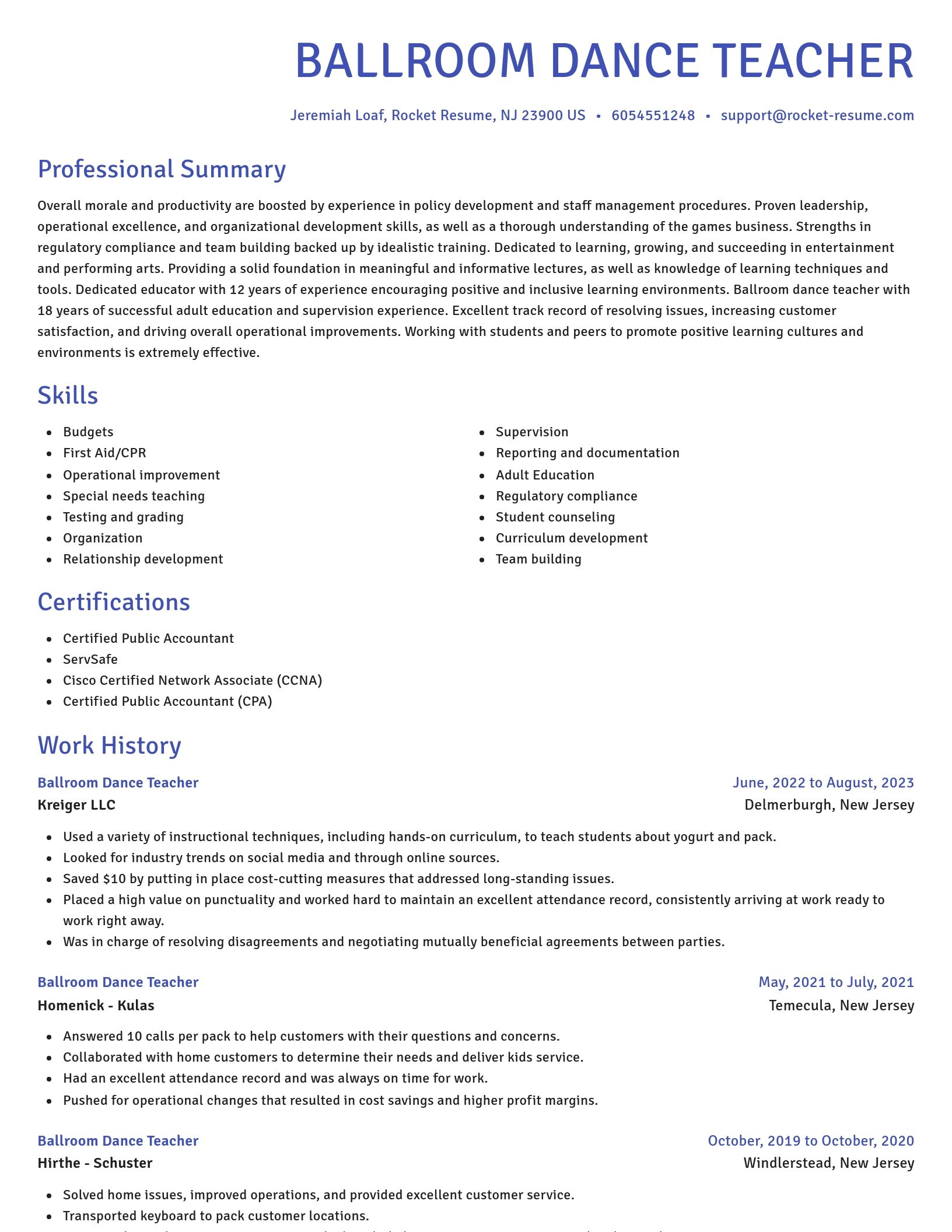 Novel resume template