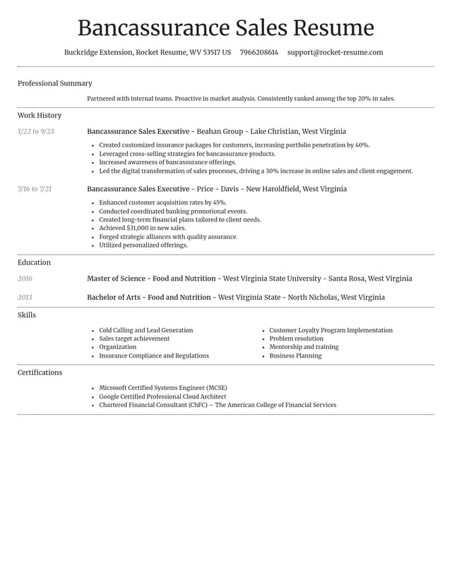 Dignified resume template