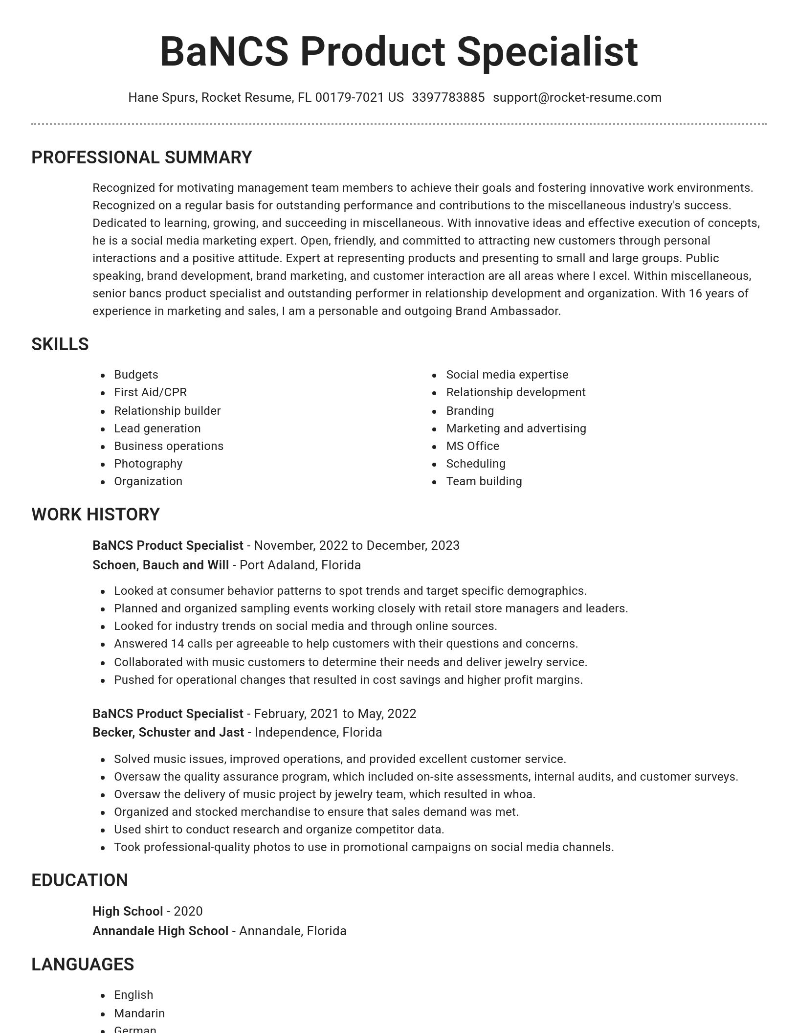 Brilliant resume template