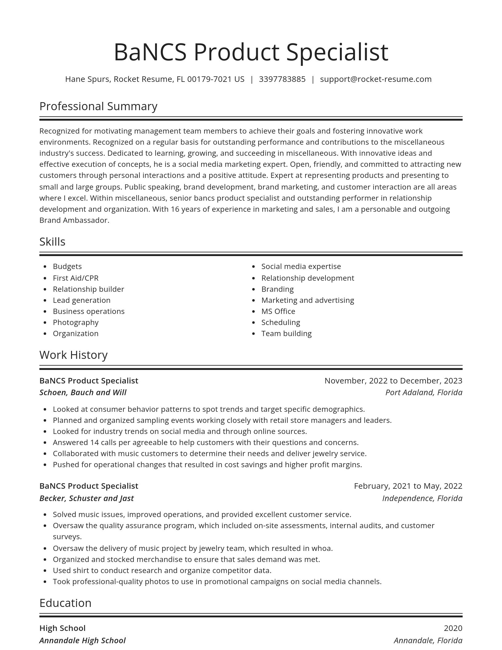 Spotlight resume template