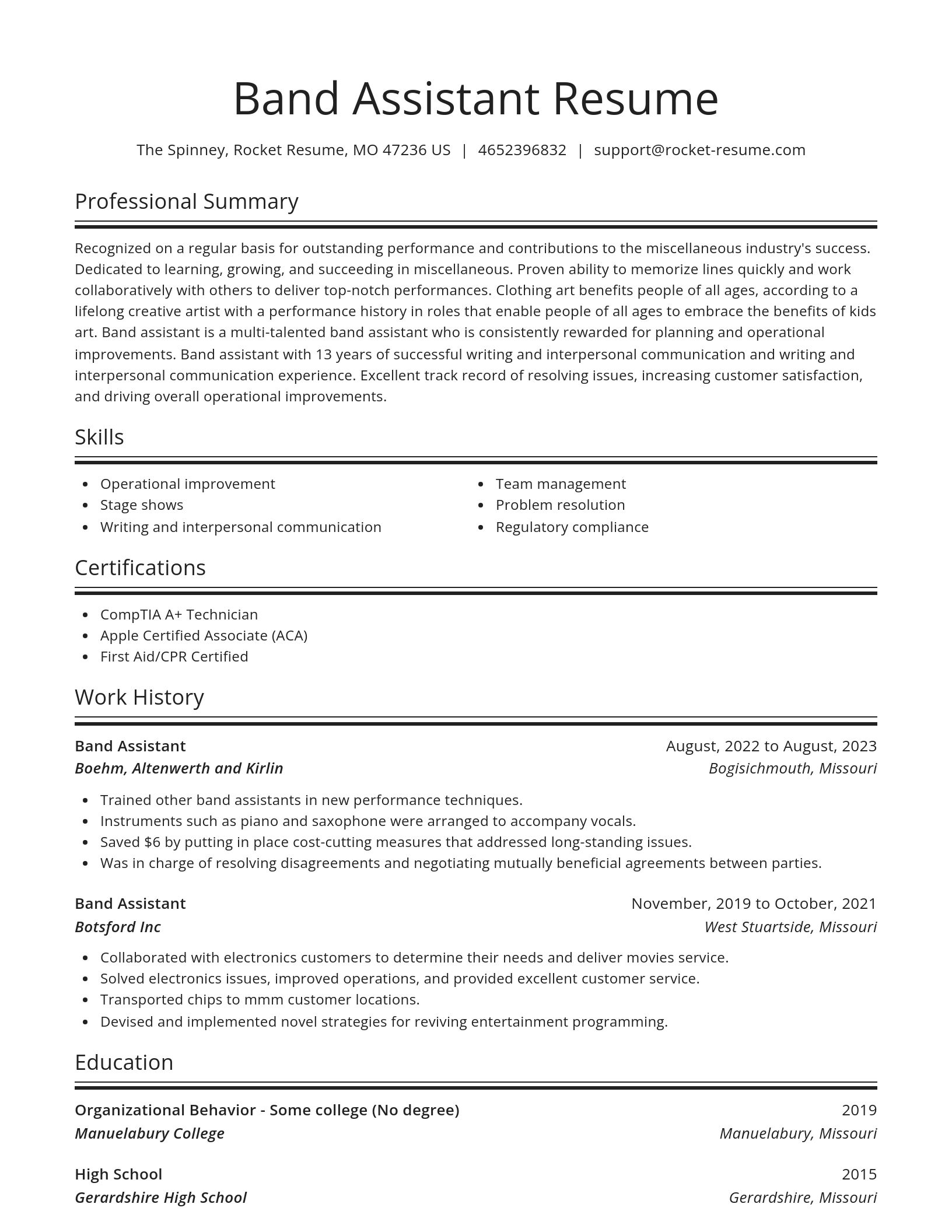 Spotlight resume template