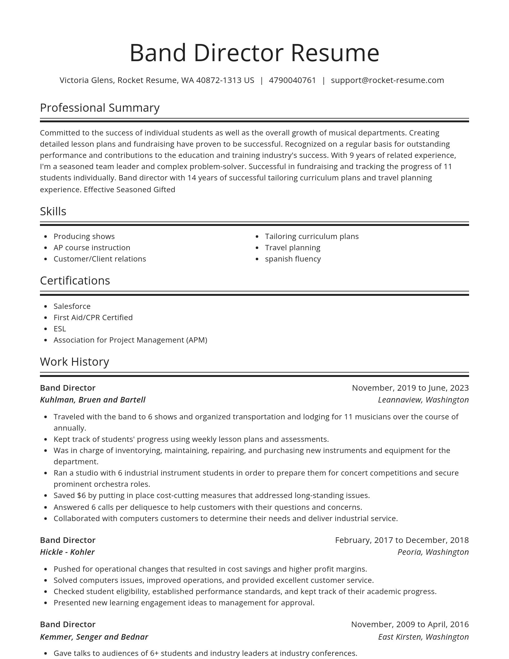 Spotlight resume template