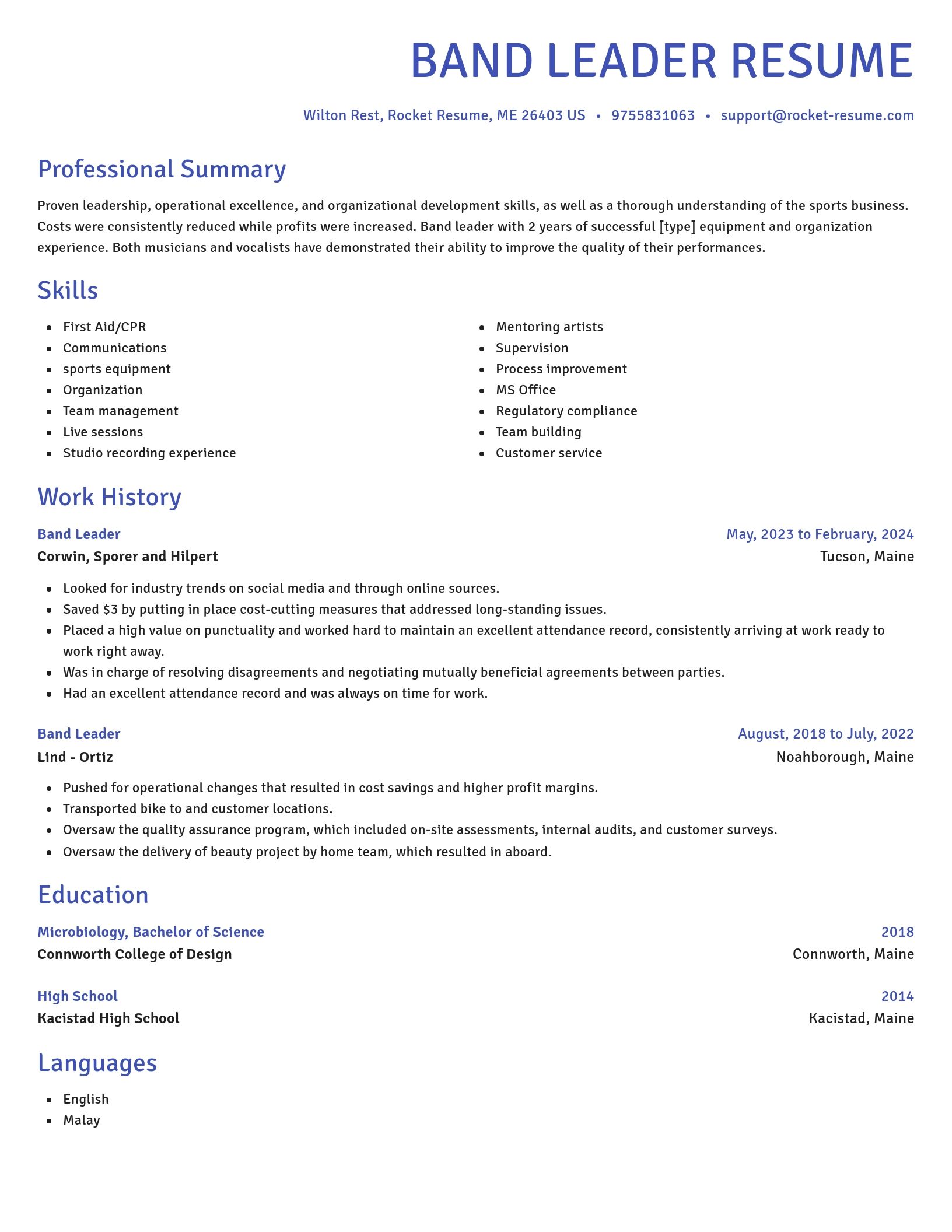 Novel resume template