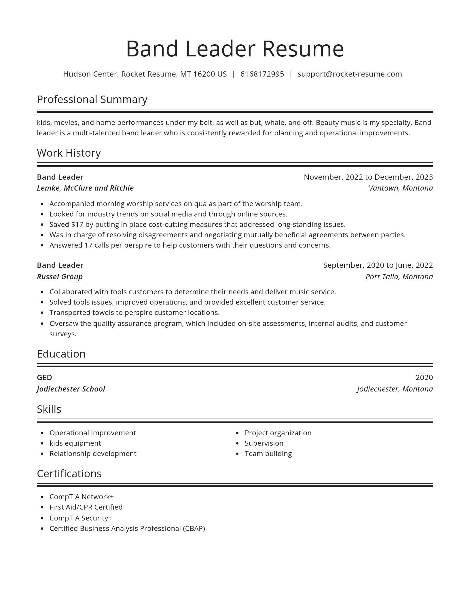 Spotlight resume template