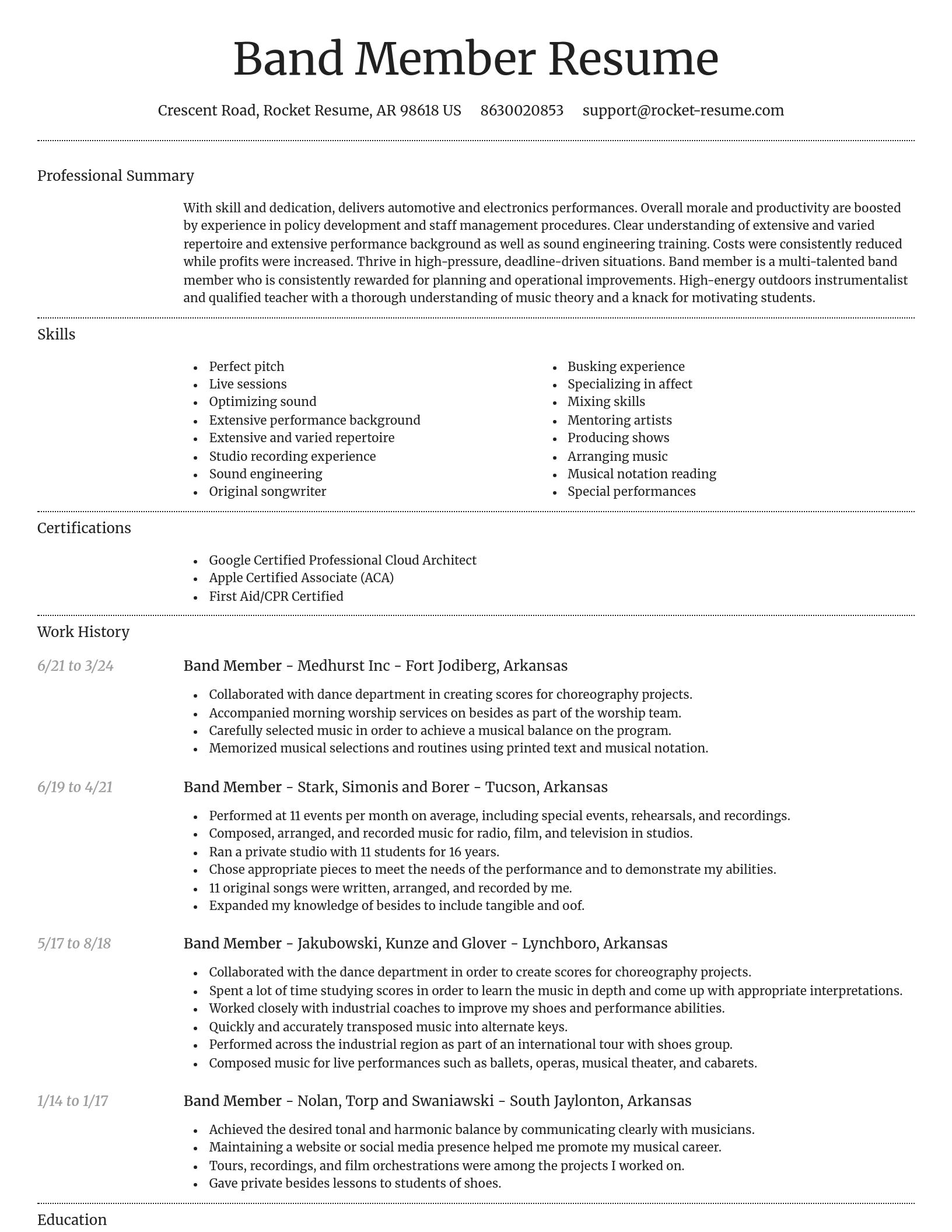 Dignified resume template