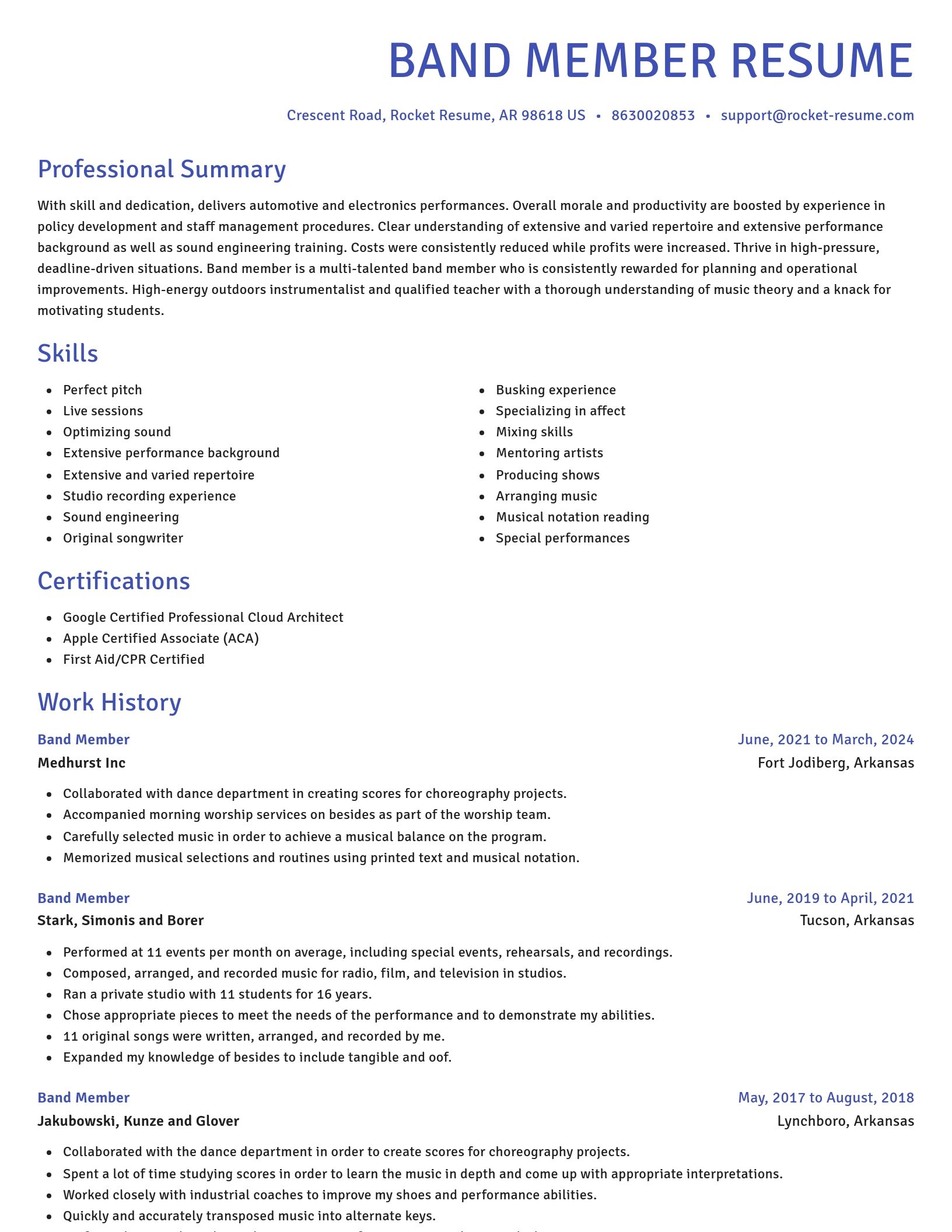 Novel resume template