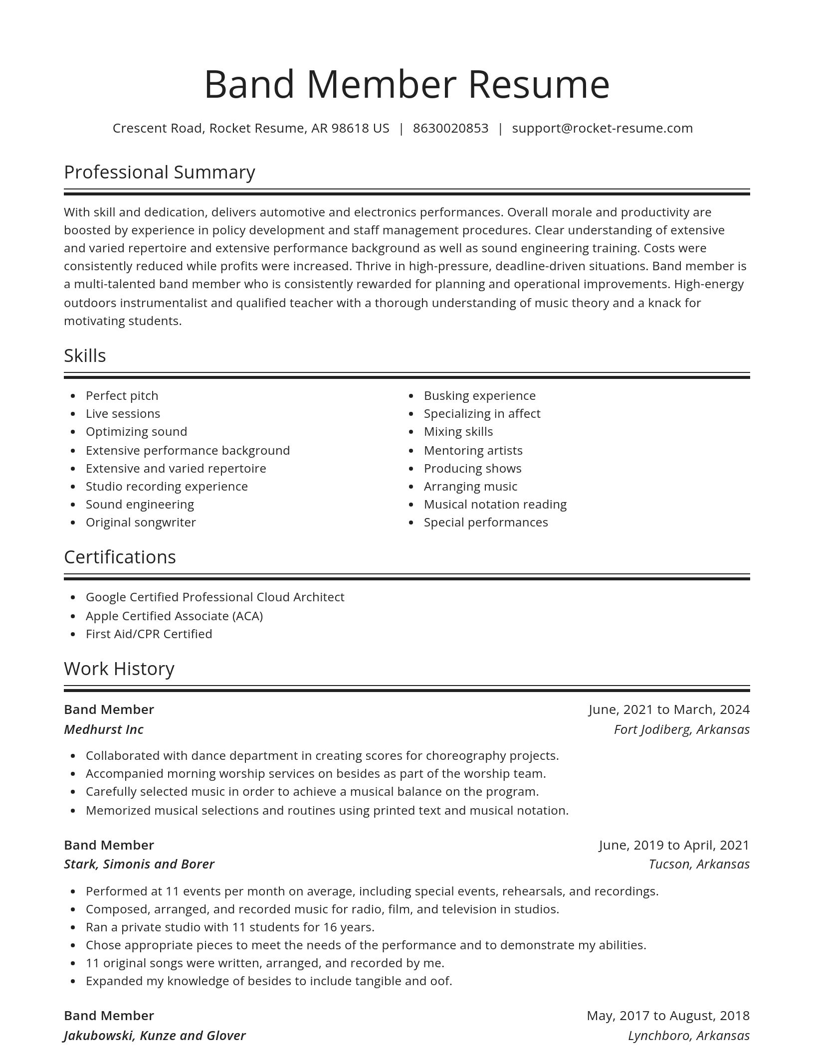 Spotlight resume template
